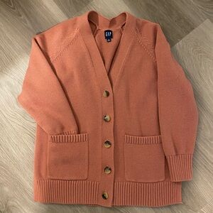 GAP Women's Warm Coral Cardigan